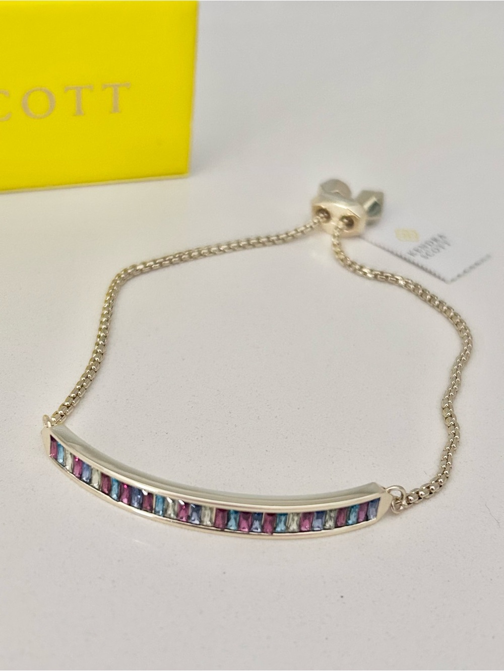 NEW Kendra Scott Jack Delicate Chain Bracelet Gold Multi Crystal Adjustable